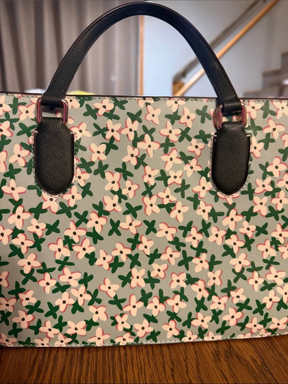 Kate Spade Laurel Way Reese Floral Satchel - Green, Pink & Black